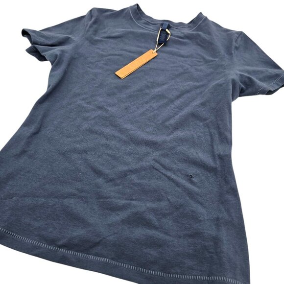 SKIMS Cotton Jersey Crewneck T Shirt Blue Womens Medium Flaw - Picture 8 of 8